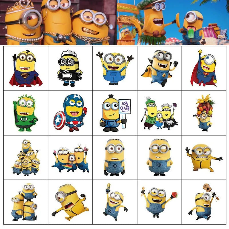 20pcs Cartoon Minions Temporary Tattoo Stickers - Image 5