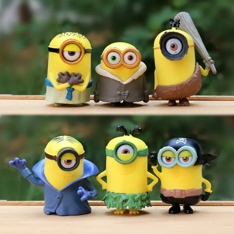 6-8Pcs/Set Kawaii Minions Figurines Toys