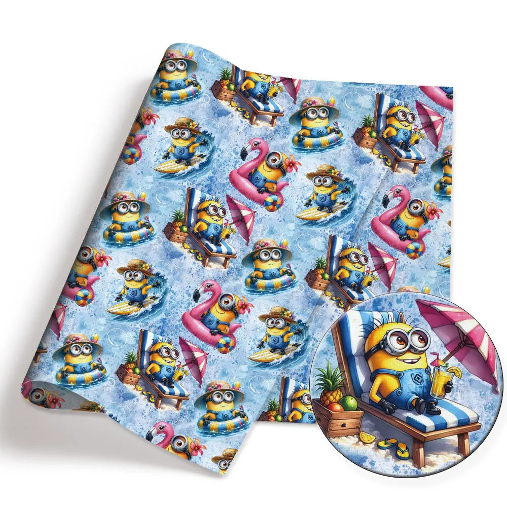 BEAST KINGDOM Minions Cartoon Patchwork Fabric – Cotton Blend for DIY Crafts - Image 2