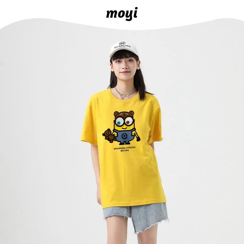 Kawaii Minions Oversized T-Shirt – Unisex Cotton Streetwear - Image 3