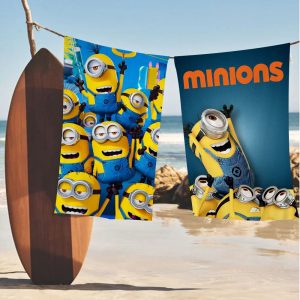 Minions Beach Towel – Colorful Microfiber Bath Towel for Girls