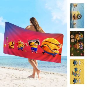 Cute Banana Minions Microfiber Beach Towel - Quick Dry & Absorbent