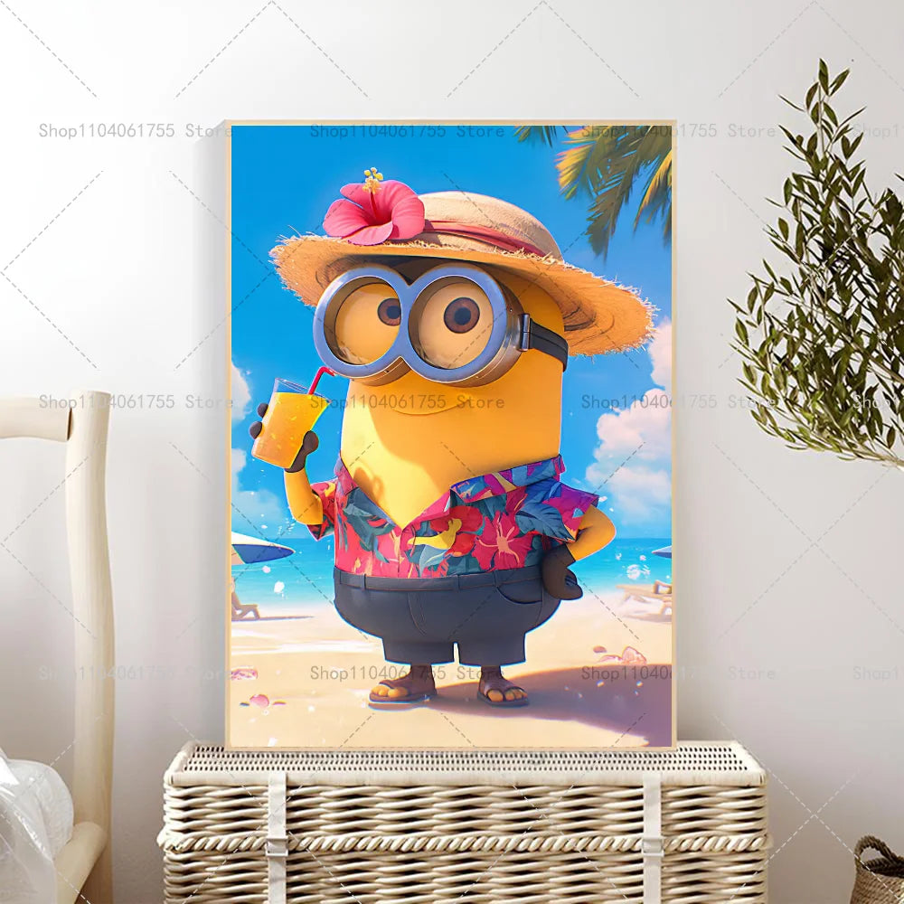 M-Minions Cartoon Cute Poster Self-Adhesive Art Sticker - Image 5