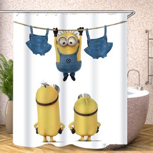 Miniso Minions Shower Curtain – Waterproof Cartoon Bathroom Decor