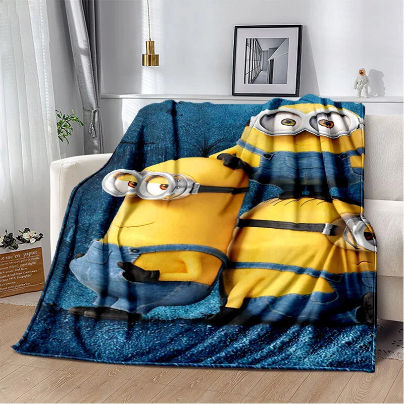 Kawaii Minions Flannel Blanket – Soft Throw for Bed, Sofa & Kids' Rooms - Image 17